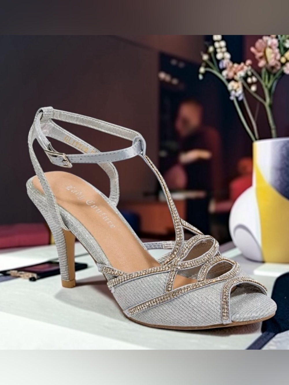 Lady Couture glitter sandal - Silver Metallic size 6